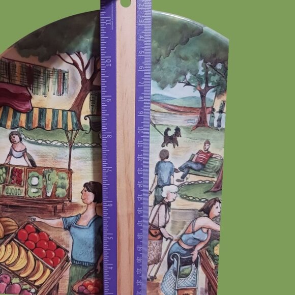 Brunelli Market Scene Italian Plates set of 2 - Picture 7 of 7